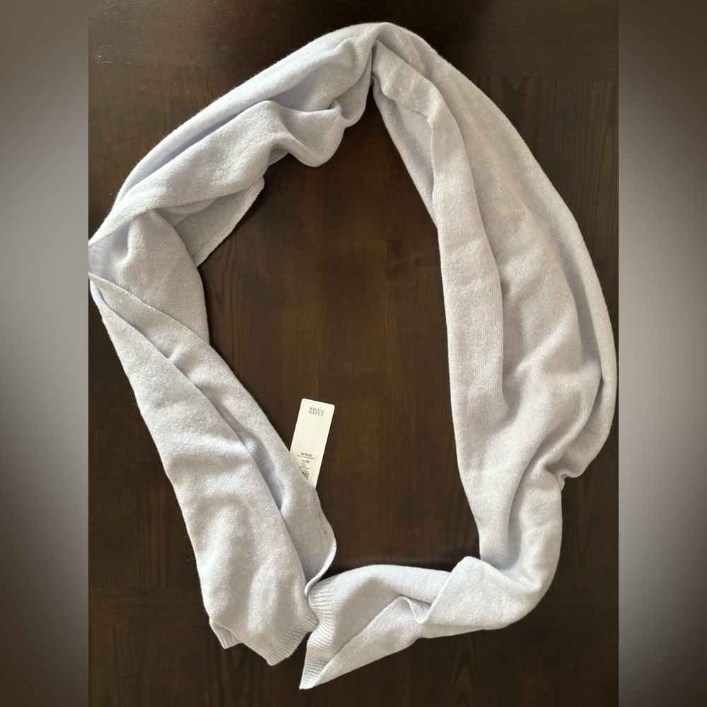 NWT EILEEN FISHER Airy Recycled Cashmere Scarf/Wrap $218 Blue Gray